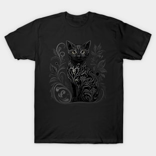 Retro Gothic Style Cat Gifts Vintage Cat T-Shirt